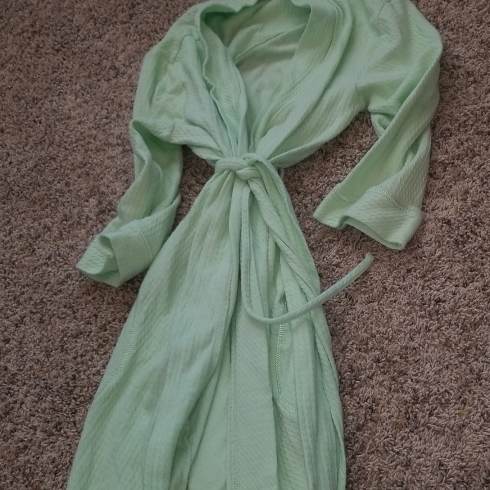 Lime/mint green robe.